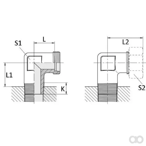 Voss - WES12L12NPT - Winkel-Schraubverbindung