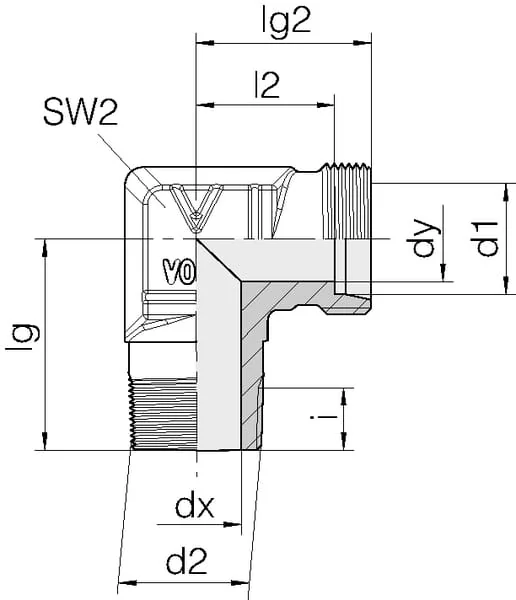 Voss - WES12L38NPT - Winkel-Schraubverbindung