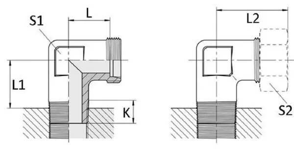 Voss - WEV28LR1 - Winkelkupplung 28L R1