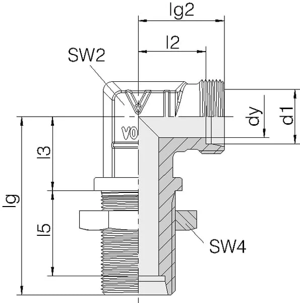 Voss - WSS10L - Bulkhead-Bogen 10L (Ohne M/R)