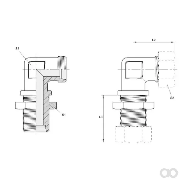 Voss - WSS10L - Bulkhead-Bogen 10L (Ohne M/R)