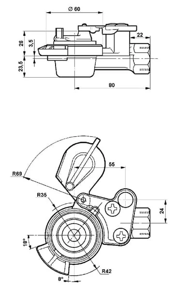 Wabco - 4522010100 - Spannkopf für Luftbremse