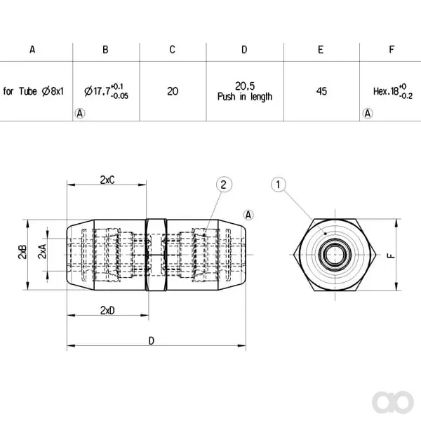 Wabco - 8938030370 - Steckkupplung 8x1,0mm