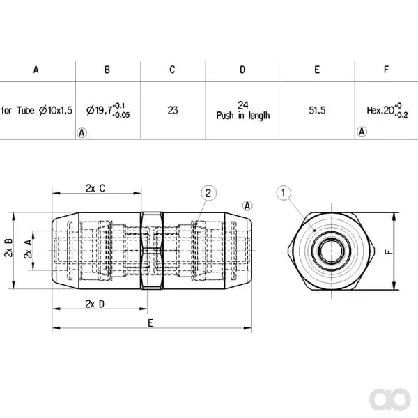 Wabco - 8938039910 - Steckkupplung 10x1,5mm