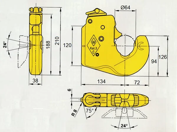 Walterscheid - 1208556 - UL Haken UHK-C1 Kat.3 GR.