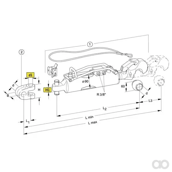 Walterscheid - 309538 - Hydraulische Druckstange