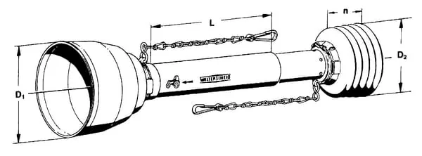 Walterscheid - SC251000WWZ - Schutzrohr Kappe PTO-Welle 2x Grosswinkel