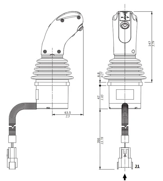 Walvoil - CJW2034A2B - Joystick Für SDM/DLM-Set