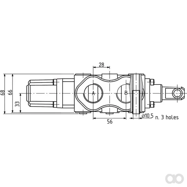 Walvoil - DF253001 - 3-Wege-Ventil DF25/3A-12L