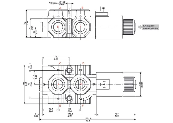 Walvoil - DFE206006 - 6/2 Ventil 24VDC 3/4