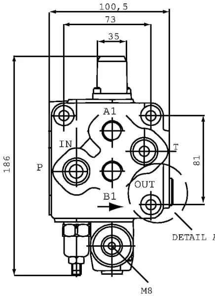 Walvoil - SD51111 - Lenkventil D(SV)/111L180-PSA, 1 Sektion