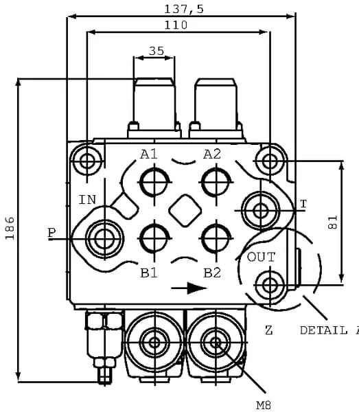 Walvoil - SD52017 - Steuerventil SD5/2-P-18L-513-AET