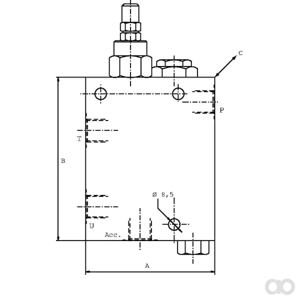 Walvoil - VDA10001ST - Druckbegrenzungsventil Stahl