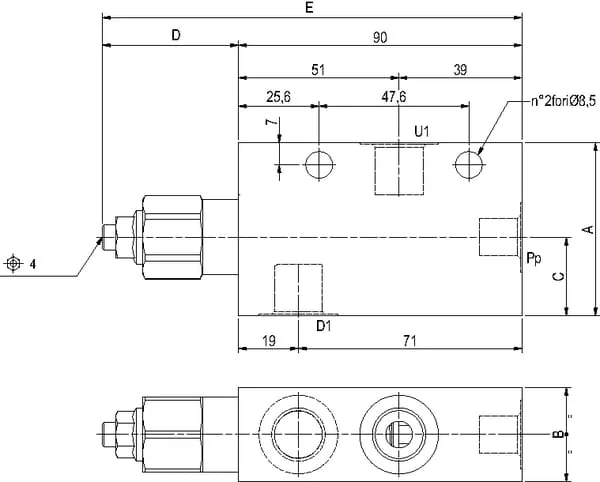 Walvoil - VOSLP05001ST - Gegengewicht N1116 3/8 G5p4