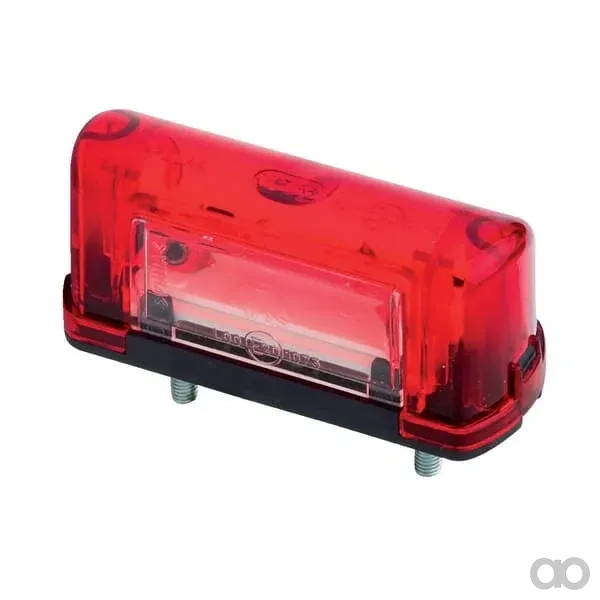 Waś - 1400300344 - Kennzeichenleuchte Rechteckig, 12/24V, Rot, Aufschraubbar, 83x32x39mm – Hinten