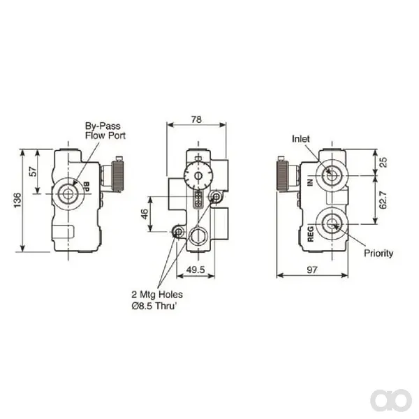 Webtec - VFD190RD300B3 - Variable Flow Divider 1" BSPP-Anschlüsse