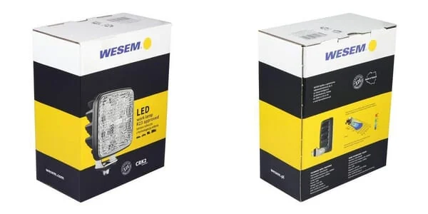 Wesem - CRK2C5493002 - Arbeitsleuchte LED Mit Schalter R23 22W 1600lm Quadratisch 12-24V 129x105x50mm Weitstrahler Schraubmontiert Wesem