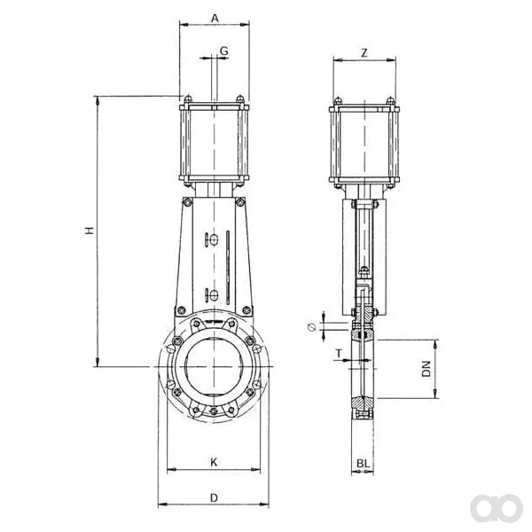 WEY - DN250VNCN - Ventil 250mm Pneumatisch
