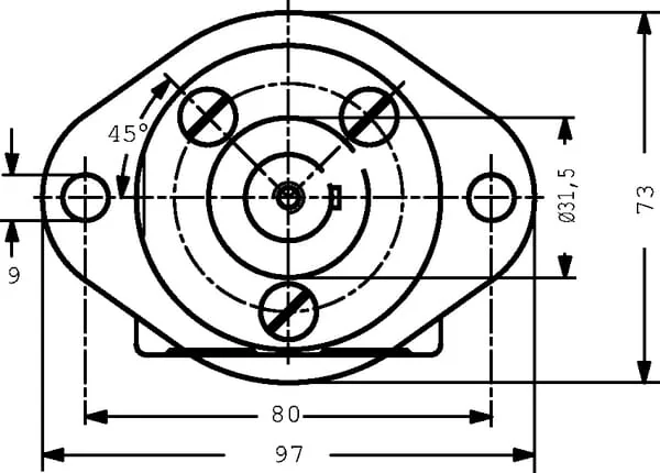 White - OMM8151G0040 - Orbitmotor, Welle Diameter 16 Rueckseite