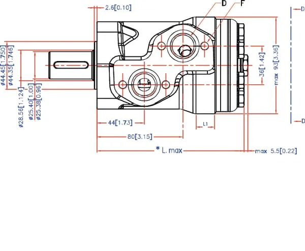 White - OMP2001517066 - Orbitmotor, Welle 4-H, US, Diameter 25,4 mm