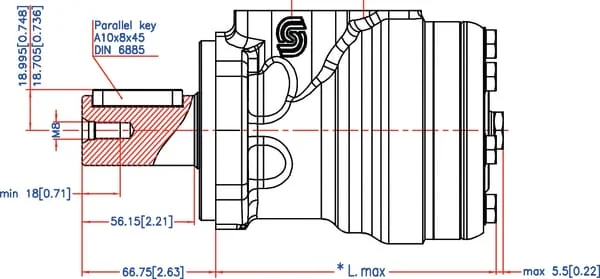 White - OMR2001516005 - Orbitmotor, Welle Durchmesser 32.4H, Ablass
