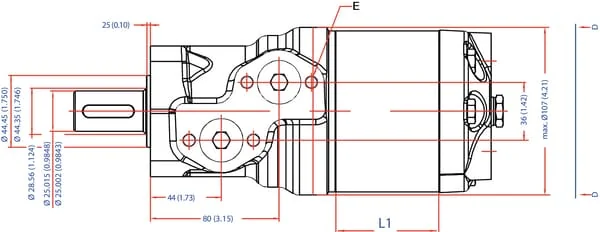 White - OMR2001516215 - Orbitmotor, Mit Durchmesser 25, Fl. C, Endanschluss