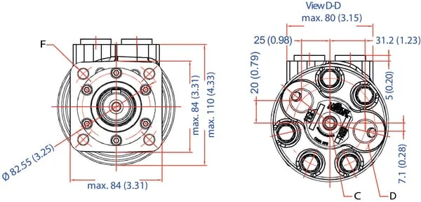 White - OMR2001516215 - Orbitmotor, Mit Durchmesser 25, Fl. C, Endanschluss