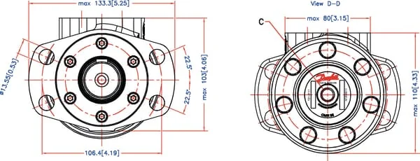 White - OMR2501516006 - Orbitmotor, Welle Durchmesser 32.4H, Ablass
