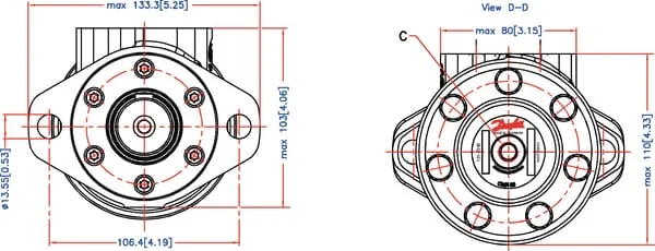 White - OMR501510248 - Orbitmotor, Welle Durchmesser 32.2H, Entwässerung