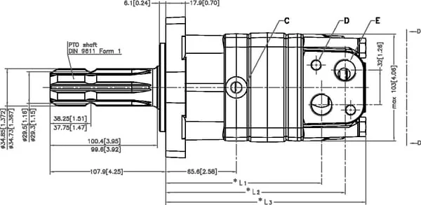 White - OMS250151F0565 - Orbitmotor, Welle 1 3/8" Z6