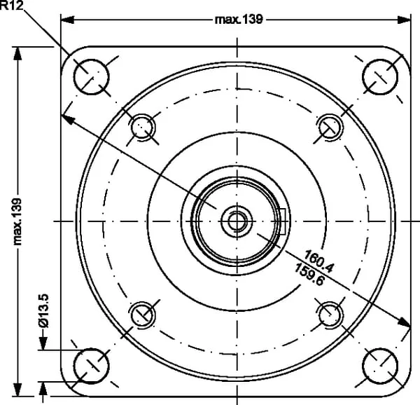 White - OMSW80151F0521 - Radmotor, Welle Diameter 32 Parallel