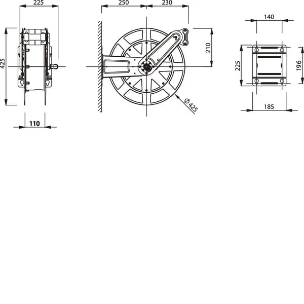 Zeca - 8426 - Schlauchfeder-Trommel Diameter 12.5 15m KPU