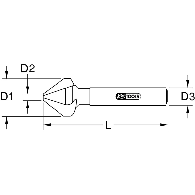 KS Tools - 3360058 - HSS Kegelsenker, 90°, 8mm