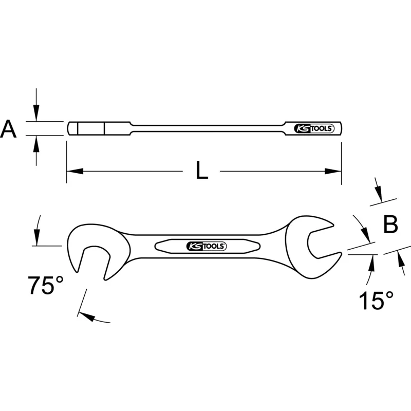 KS Tools - 9637122 - BRONZE+ Doppelmaulschlüssel Klein 6 mm