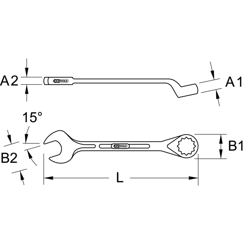KS Tools - 9637364 - BRONZE+ Kombinationsschlüssel gekröpft 22 Mm