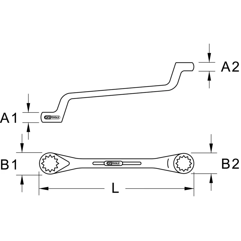 KS Tools - 9637436 - BRONZE+ Doppelringschlüssel gekröpft 85x90 mm