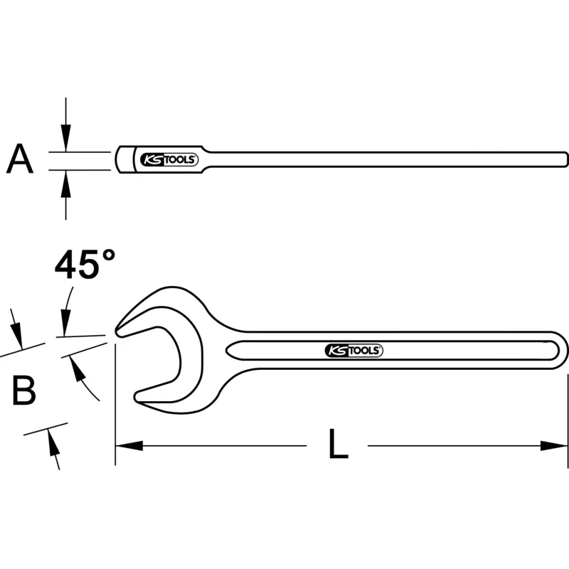 KS Tools - 9637887 - BRONZE+ Gabelschlüssel 45°, 28 mm