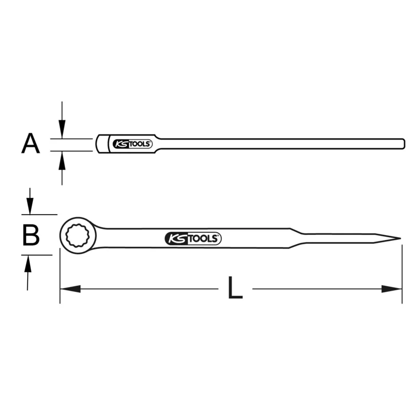 KS Tools - 9638192 - BRONZE+ Montageringgabelschlüssel mit Dorn, gekröpft 47 mm