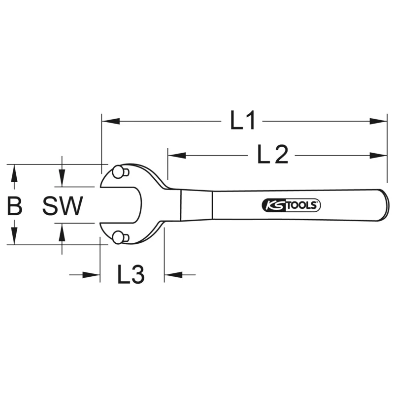 KS Tools - 9638246 - BRONZE+ Schlüssel für Tankwagenventil Typ C 190x90 mm