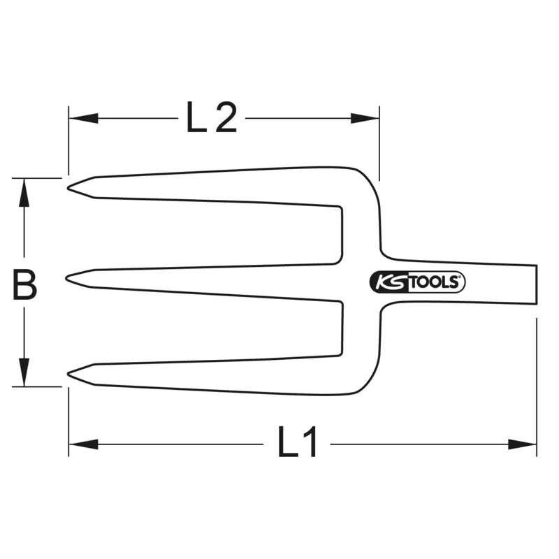 KS Tools - 9639648 - BRONZE+ Gabel für Schießbaumwolle 200 mm