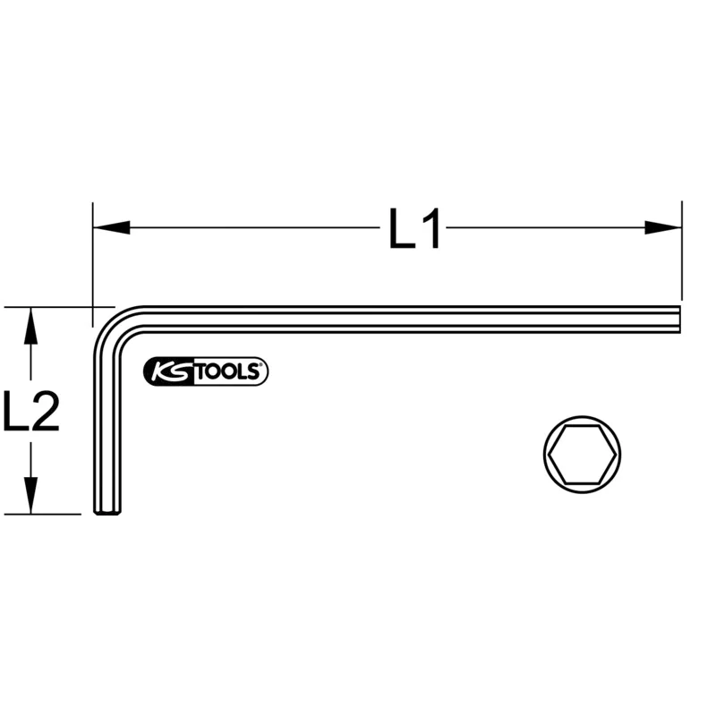 KS Tools - 9640308 - EDELSTAHL Mini-Innensechskantschlüssel 8.0mm