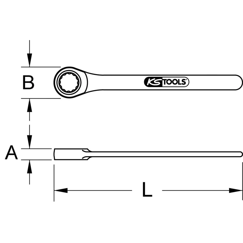 KS Tools - 9641075 - EDELSTAHL Einringschlüssel, 75mm