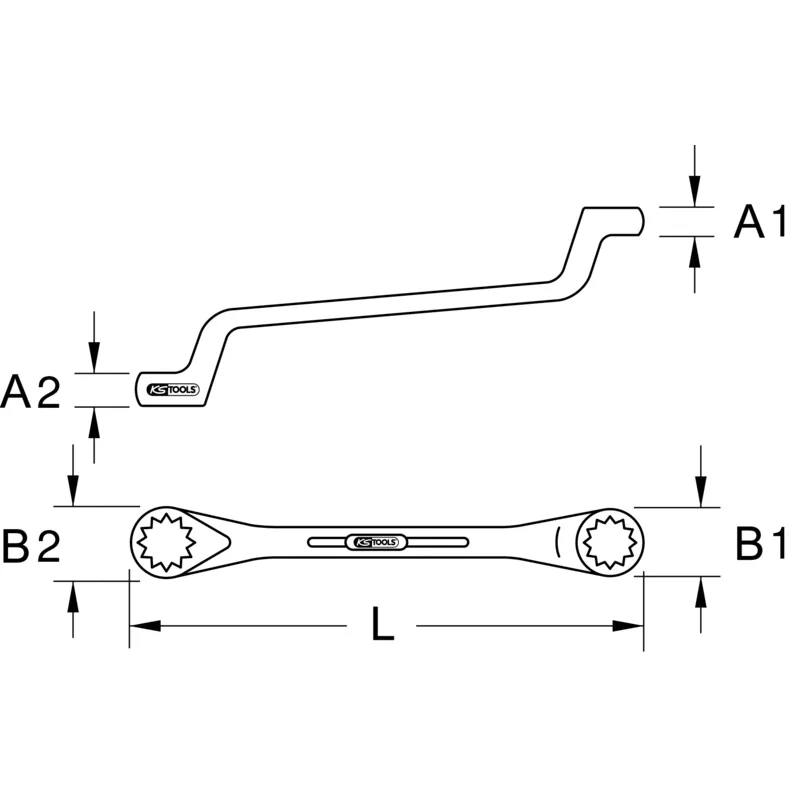 KS Tools - 9641104 - EDELSTAHL Ringschlüssel gekröpft, 8x10mm