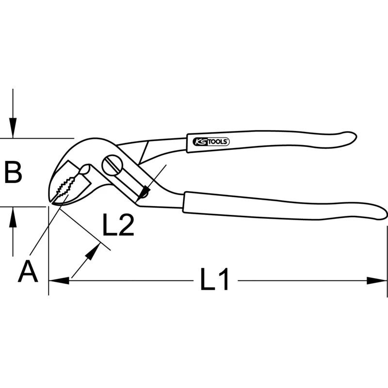 KS Tools - 9641801 - EDELSTAHL Wasserpumpenzange, 200mm