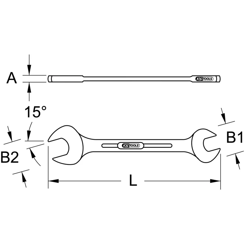 KS Tools - 9650117 - Titan-Gabelschlüssel, 17x19mm