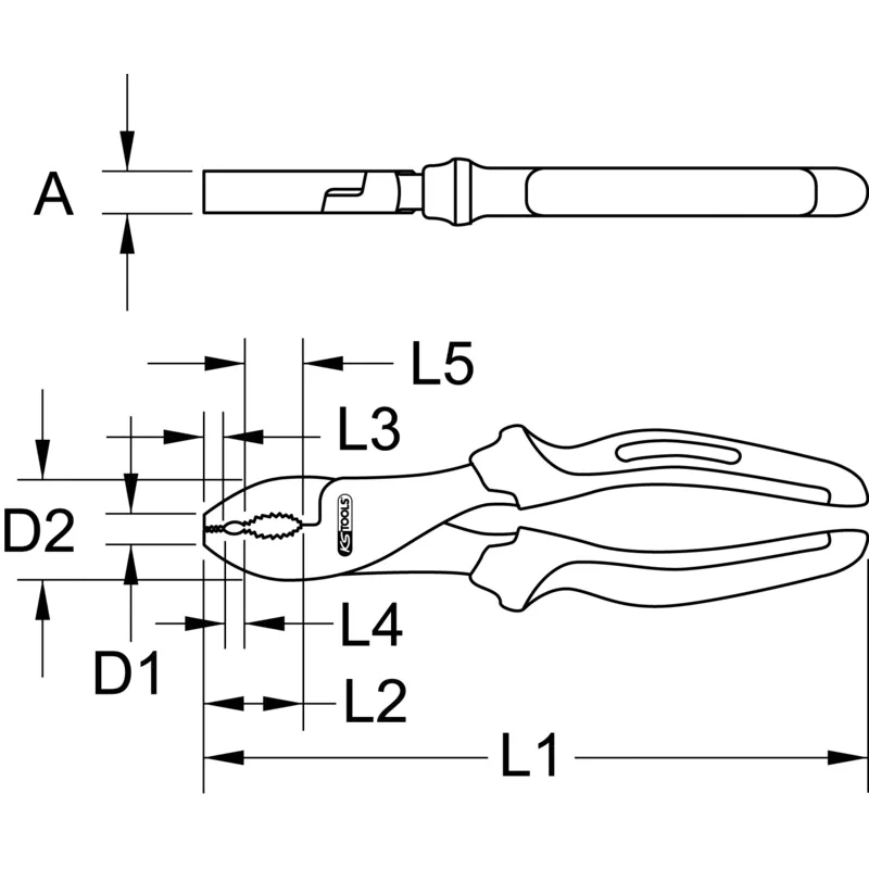 KS Tools - 9650625 - Titan-Universalzange, 200mm