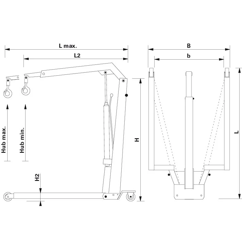 AC Hydraulic - WJN10-EUR - Hydraulischer Werkstattkran