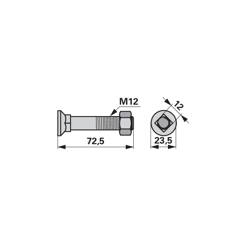 Agricarb - BTFCCW-1270 - Pflugschraube