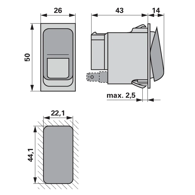 HELLA - 6HH007832-321 - Wippschalter
