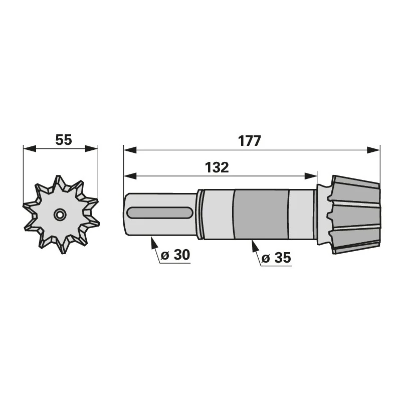 Pöttinger - 00+254.80.035.0 - Ritzelwelle